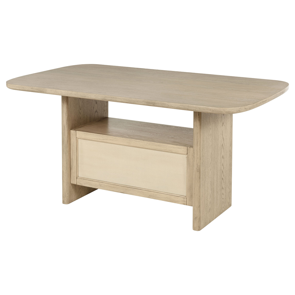 Kailani Cane Counter Height Storage Dining Table - Beige Oak
