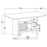 Kailani Cane Counter Height Storage Dining Table - Beige Oak