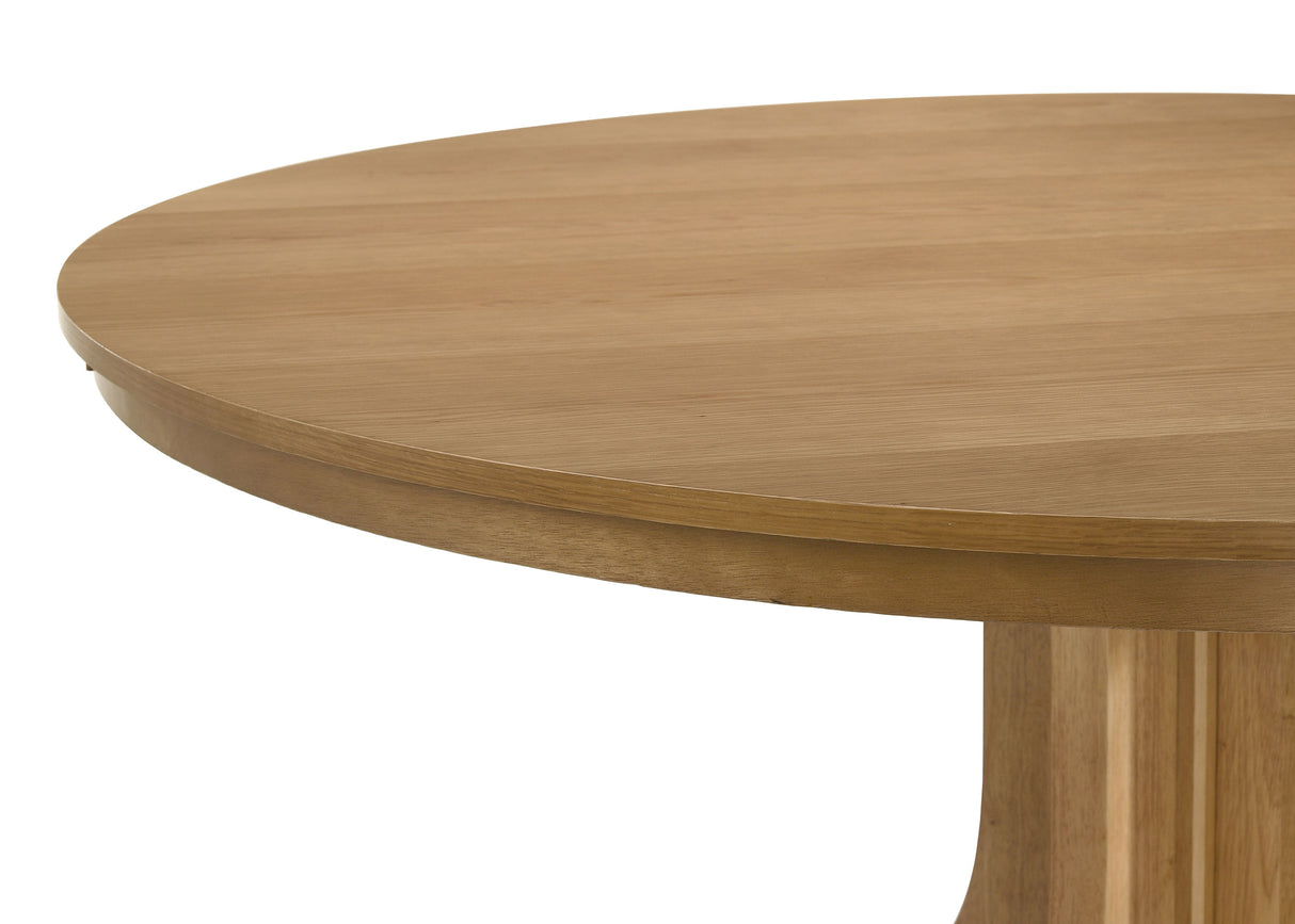 Hartville 5-Piece Round Dining Table Set Natural Light Brown