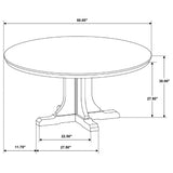 Hartville 60-Inch Round Dining Table Natural Light Brown