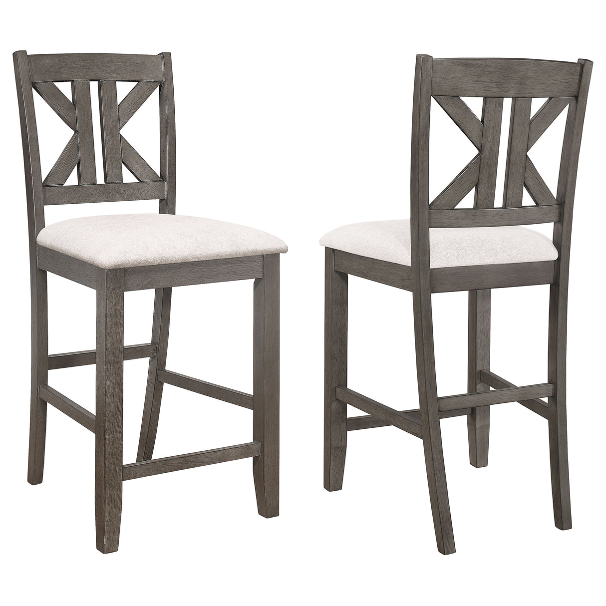 Athens Wood Counter Chair with Cushion - Barn Grey (Set of 2)