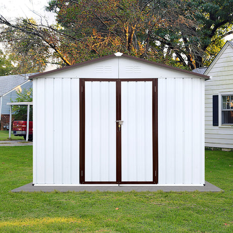 Storage Shed Garden Building Waterproof Metal Outdoor Utility 10x8ft