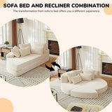 Semi Circular 2 In 1 Sofa Bed With Neck Pillow And Throw Pillows