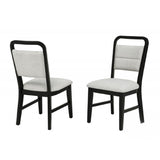 Dining Set With Round Table And 4 Upholstered Chairs - Black / Gray