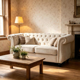 Chesterfield Button Tufted Loveseat With Rolled Arms