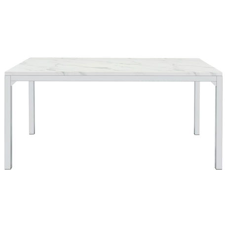 Athena Rectangular 64-inch Faux Marble Dining Table