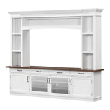 Extra Long TV Stand With 7 Color LED Lights, Adjustable Shelves & Storage Cabinets