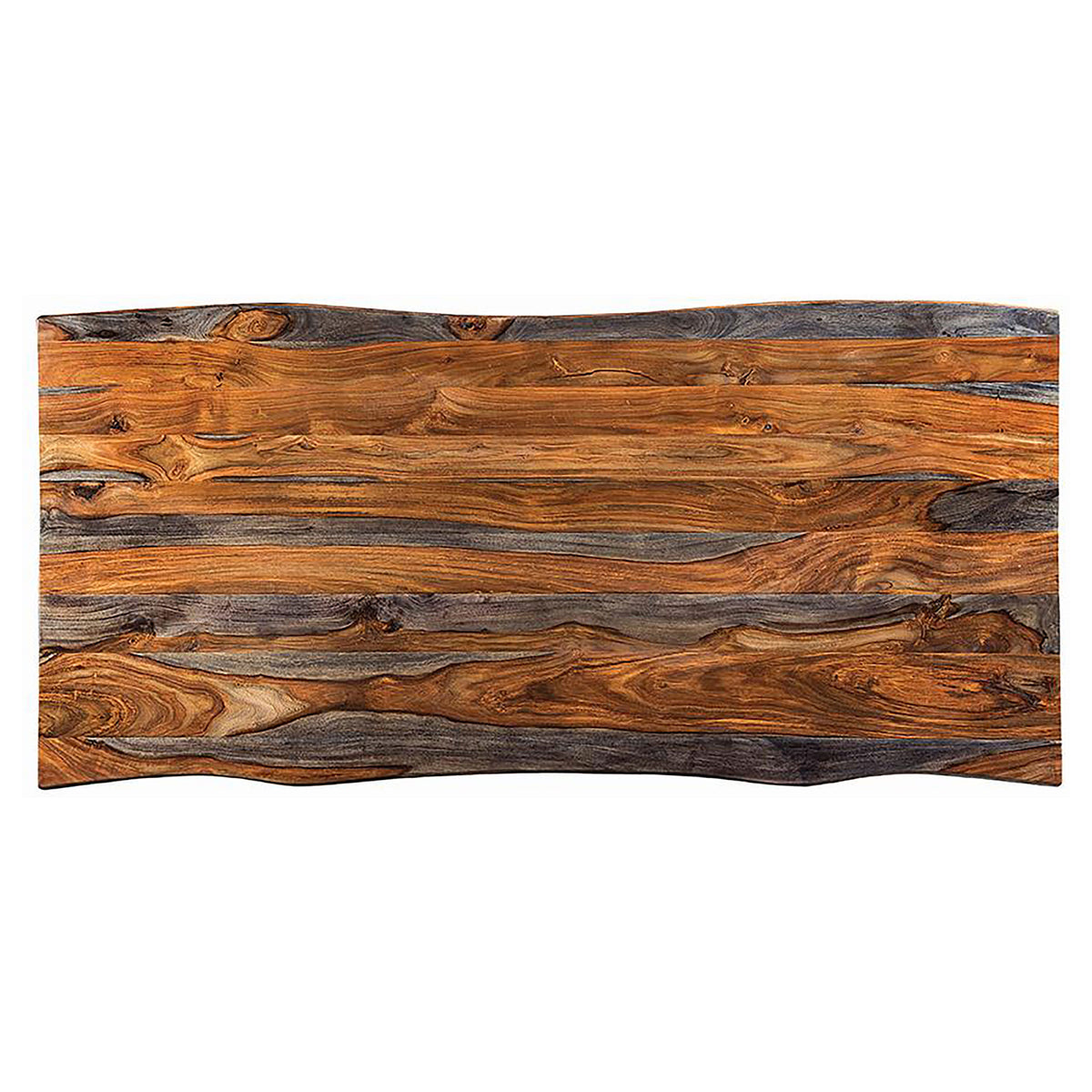 Ditman 80-Inch Live Edge Dining Table, Grey Sheesham