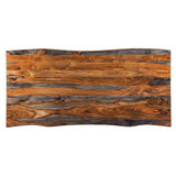 Ditman 80-Inch Live Edge Dining Table, Grey Sheesham