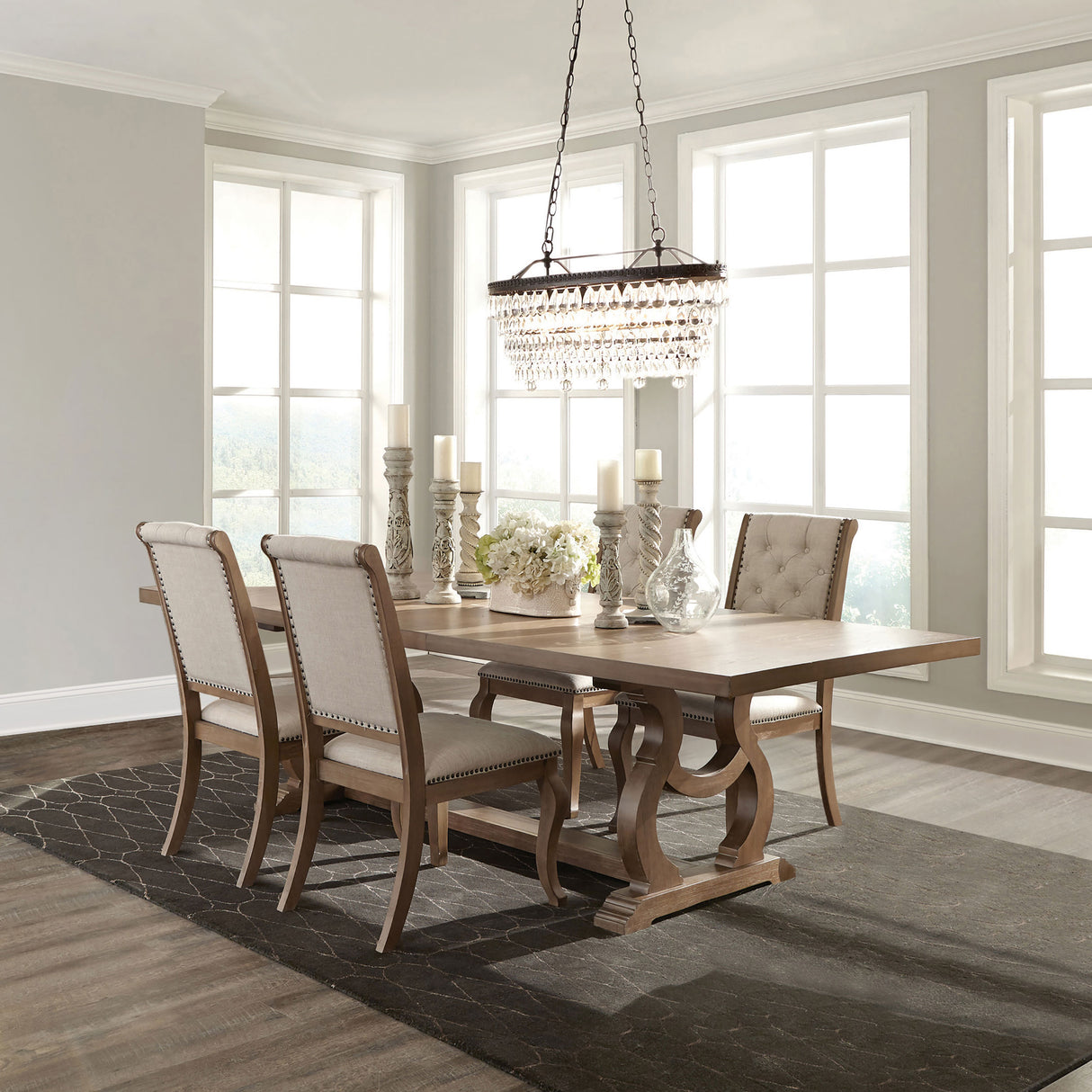 Brockway 5-Piece Extension Dining Set, Barley Brown