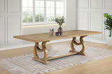 Brockway 104-Inch Extension Leaf Dining Table, Barley Brown