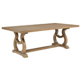 Brockway 104-Inch Extension Leaf Dining Table, Barley Brown