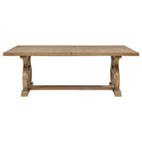 Brockway 104-Inch Extension Leaf Dining Table, Barley Brown