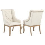 Brockway Upholstered Arm Chair Barley Brown, Set of 2