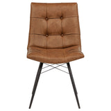 Aiken Faux Leather Dining Side Chair Saddle Brown