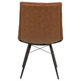 Aiken Faux Leather Dining Side Chair, Saddle Brown - Set of 4