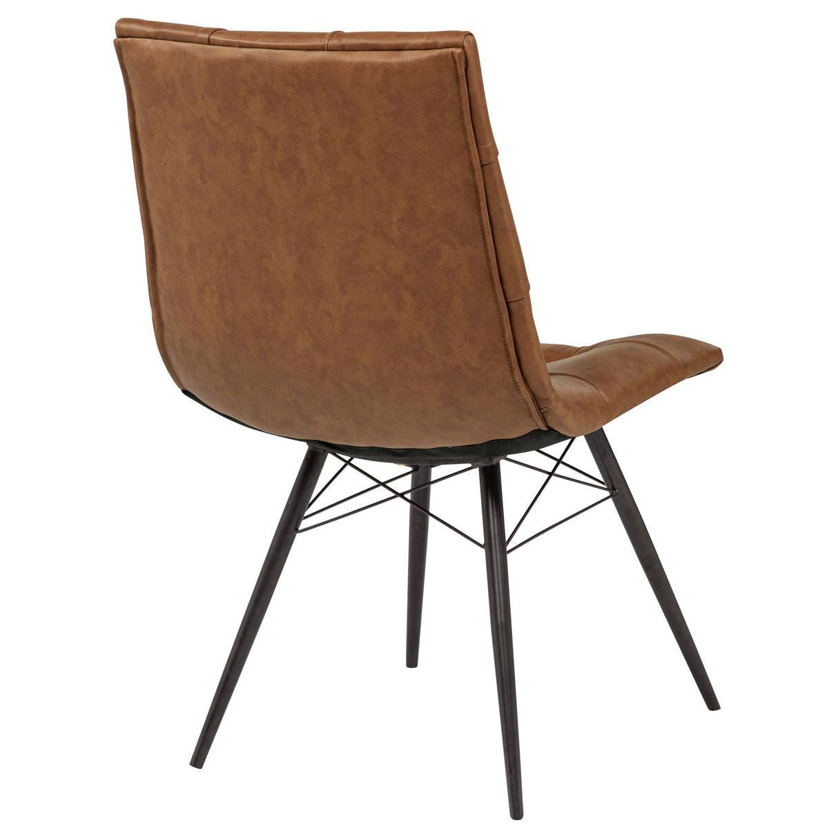 Aiken Faux Leather Dining Side Chair, Saddle Brown - Set of 4