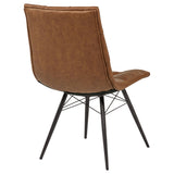 Aiken Faux Leather Dining Side Chair Saddle Brown