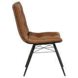 Aiken Faux Leather Dining Side Chair, Saddle Brown - Set of 4