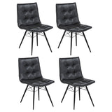 Aiken Faux Leather Dining Side Chair, Charcoal (Set of 4)