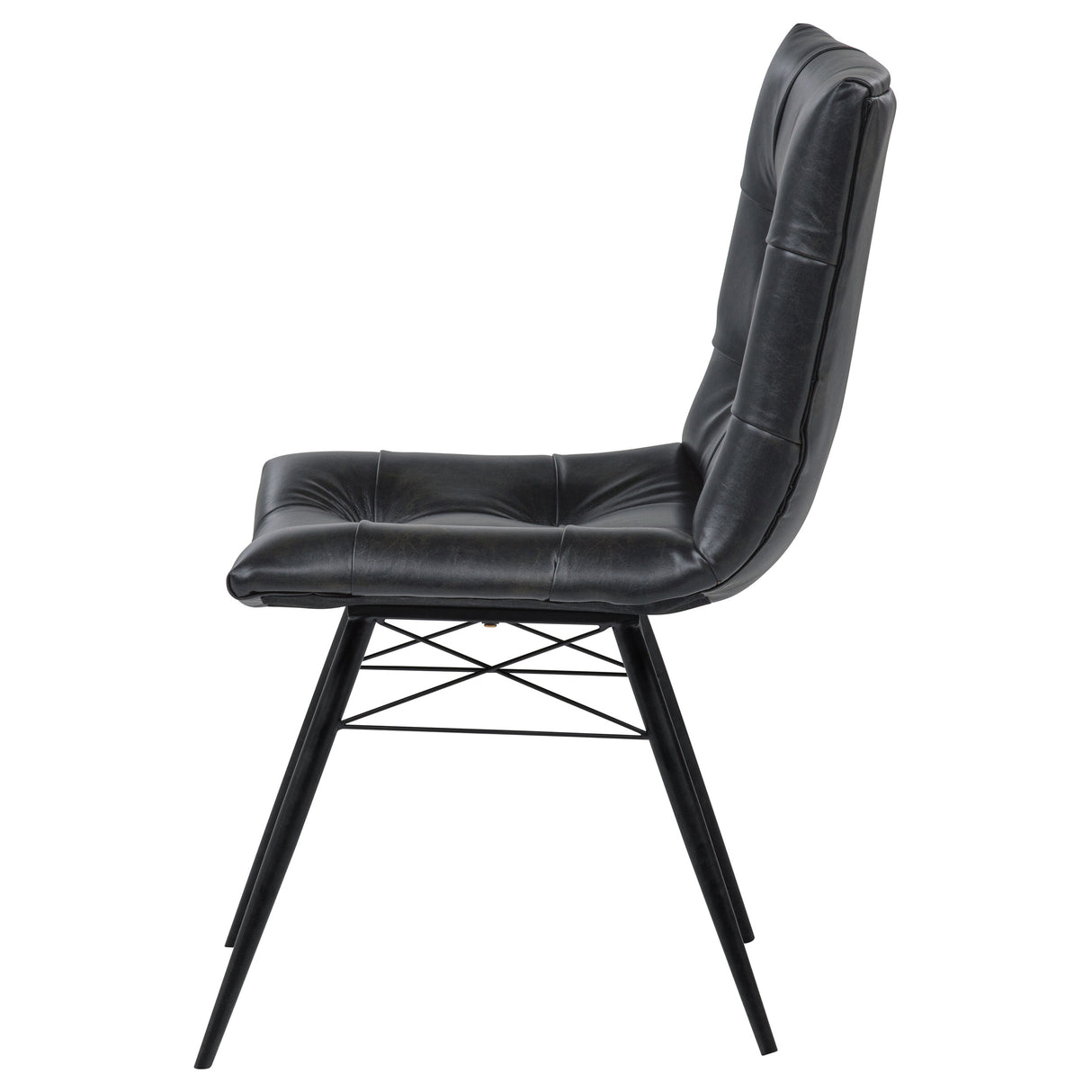 Aiken Faux Leather Dining Side Chair, Charcoal (Set of 4)