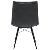 Aiken Faux Leather Dining Side Chair, Charcoal (Set of 4)