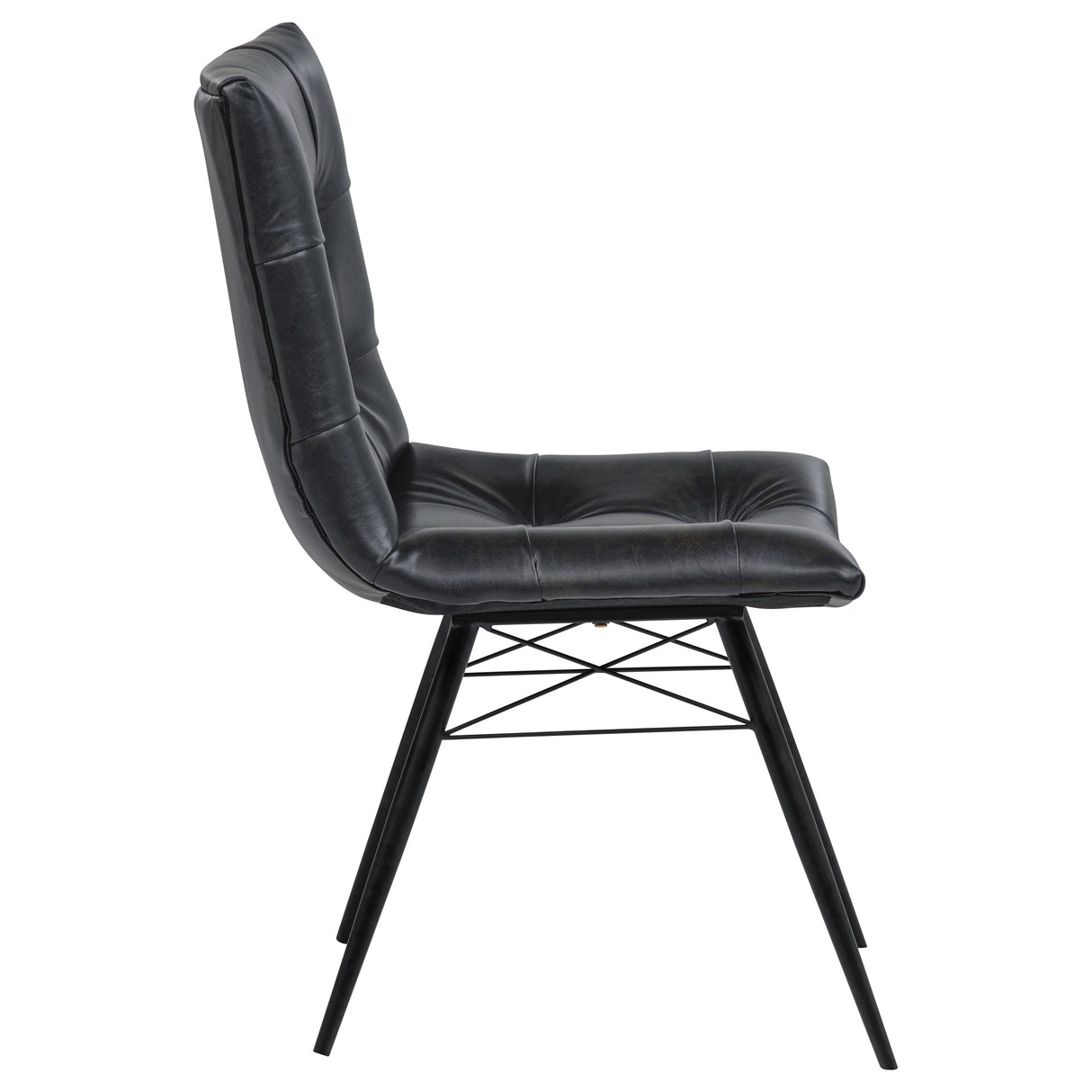 Aiken Faux Leather Dining Side Chair, Charcoal (Set of 4)