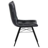 Aiken Faux Leather Dining Side Chair, Charcoal (Set of 4)