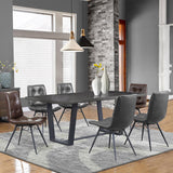 Aiken Faux Leather Dining Side Chair, Charcoal (Set of 4)
