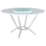 Abby Round 54-Inch Lazy Susan Dining Table White High Gloss