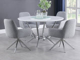 Abby Round 54-Inch Lazy Susan Dining Table White High Gloss