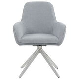 Abby Light Grey Fabric Swivel Dining Arm Chair