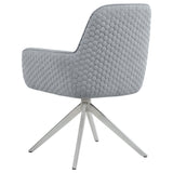 Abby Light Grey Fabric Swivel Dining Arm Chair