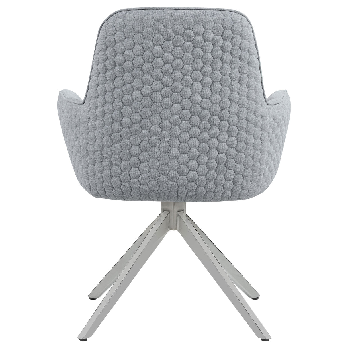 Abby Light Grey Fabric Swivel Dining Arm Chair