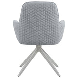 Abby Light Grey Fabric Swivel Dining Arm Chair