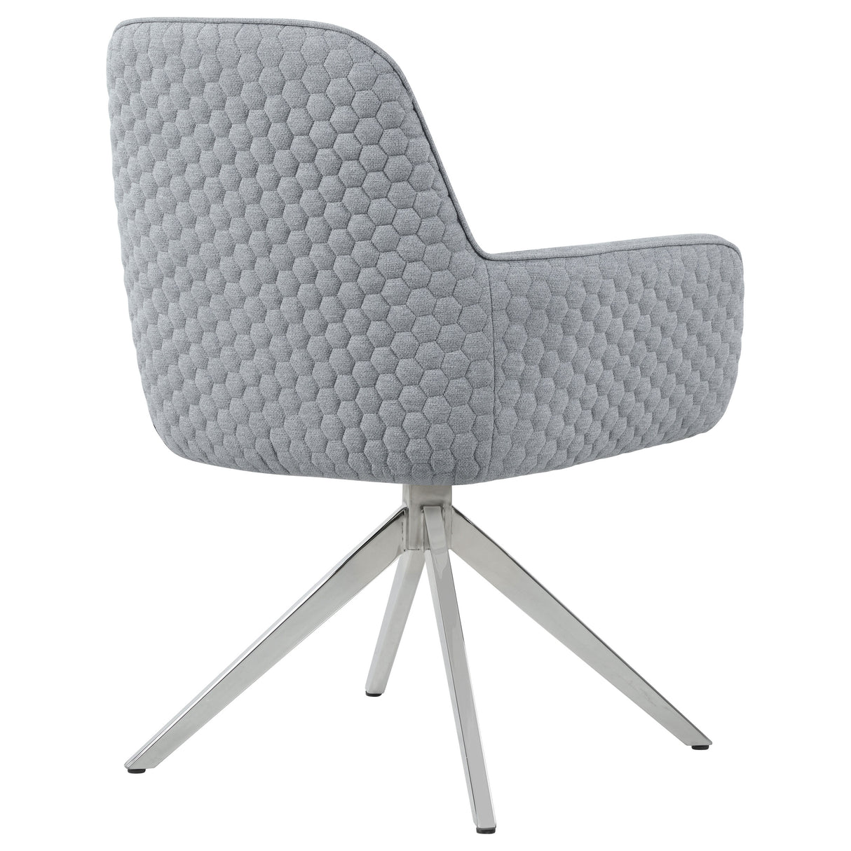 Abby Light Grey Fabric Swivel Dining Arm Chair