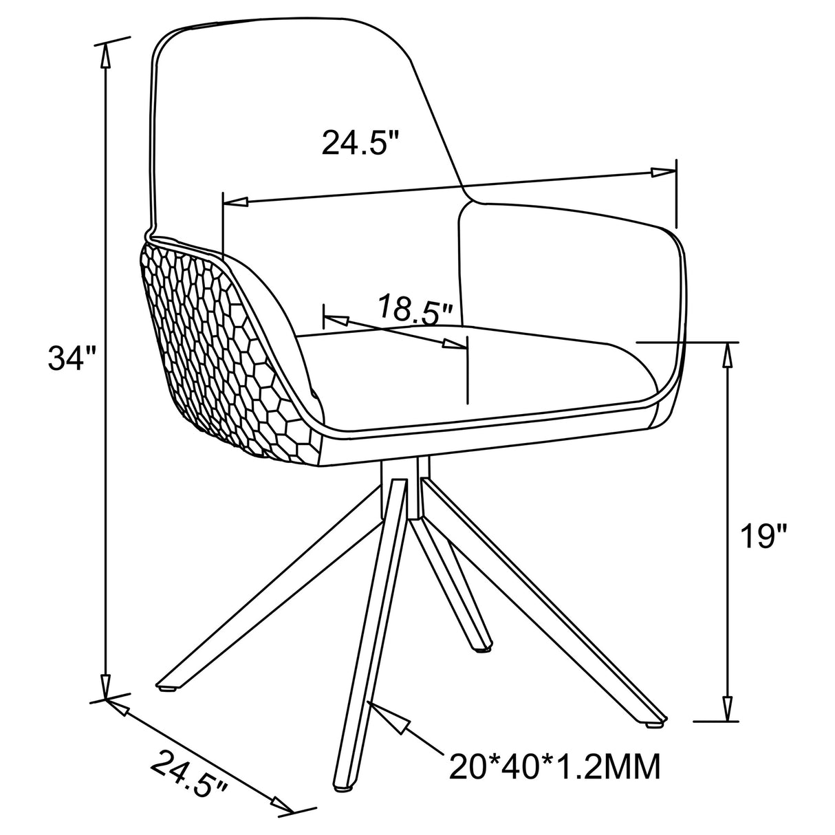 Abby Light Grey Fabric Swivel Dining Arm Chair