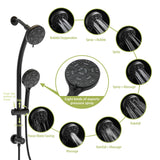 Multi Function Dual Shower Head System With 4.7" Rain Showerhead, 8 Function Hand Shower, Adjustable Slide Bar