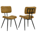 Misty Leather Dining Side Chair Camel, Set of 2