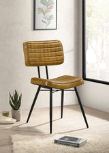 Misty Leather Dining Side Chair Camel, Set of 2