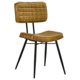 Misty Leather Dining Side Chair Camel, Set of 2