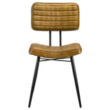 Misty Leather Dining Side Chair Camel, Set of 2