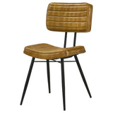 Misty Leather Dining Side Chair Camel, Set of 2