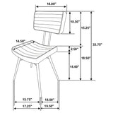 Misty Leather Dining Side Chair Camel, Set of 2