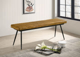 Misty Leather Upholstered Dining Bench in Antique Camel