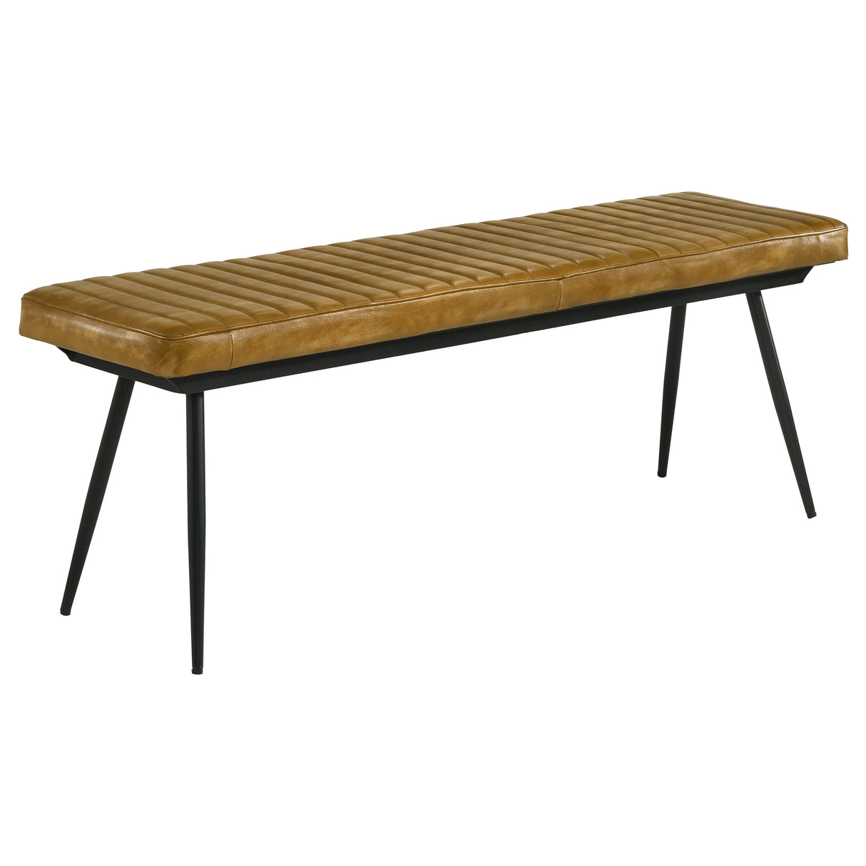 Misty Leather Upholstered Dining Bench in Antique Camel