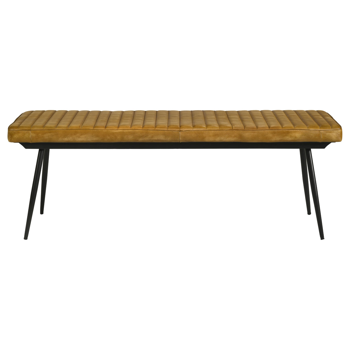 Misty Leather Upholstered Dining Bench in Antique Camel
