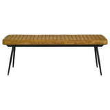 Misty Leather Upholstered Dining Bench in Antique Camel