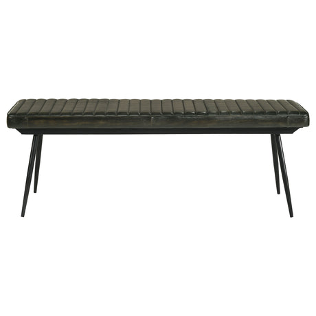 Misty Genuine Leather Dining Bench in Antique Espresso