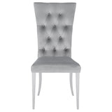 Kerwin 5-Piece Dining Set with Grey Velvet Chairs
